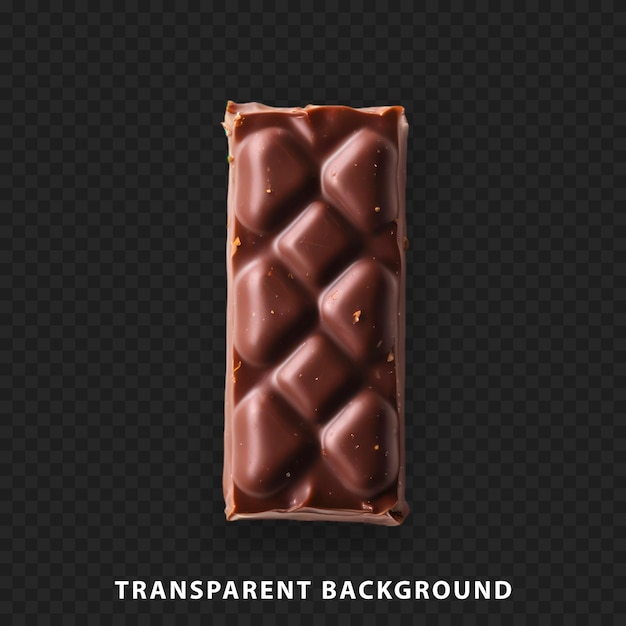 Isolated chocolate bar on transparent background perfect for snacks