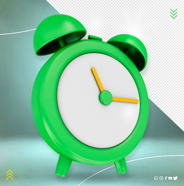 isolated clock 3d illustration for compositions reminder icon