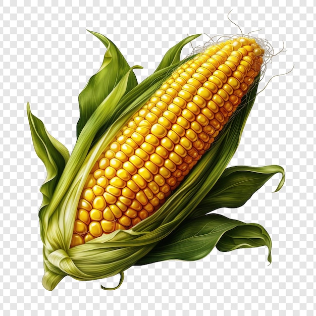 PSD isolated corn style png with white background minimalist generative ia