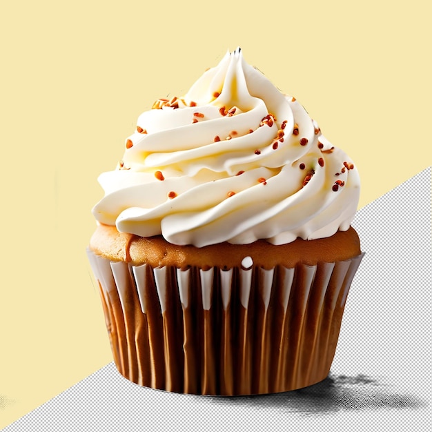 PSD isolated creamy cupcake with separate shadow