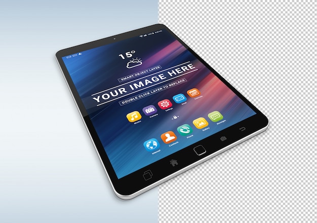 Isolated cut out black tablet mockup