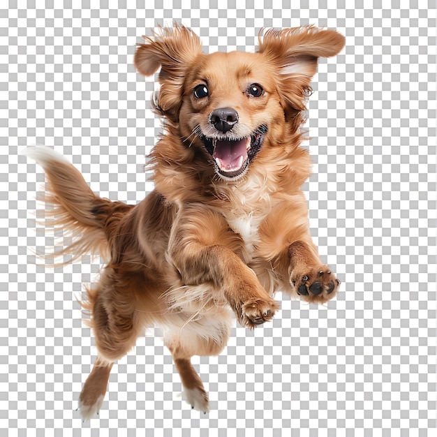 PSD isolated dog jumping on transparent background ai generated