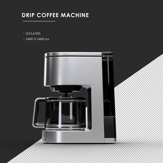 Isolated Drip Coffee Machine from Left View