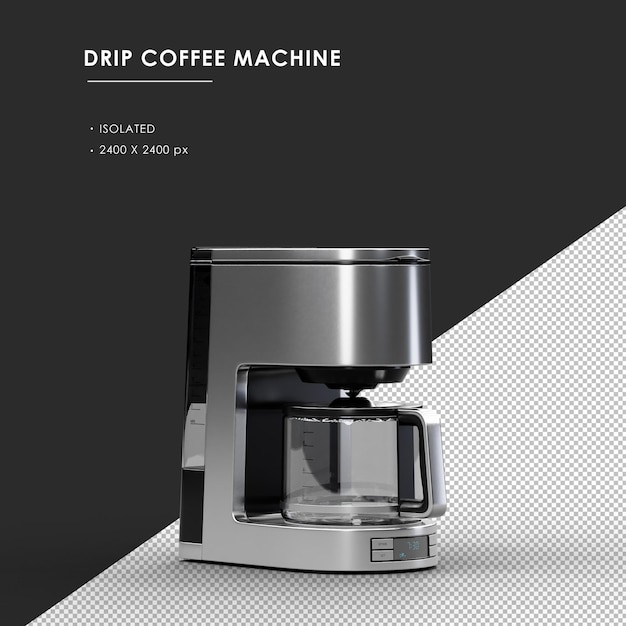 Isolated Drip Coffee Machine from Right Front View