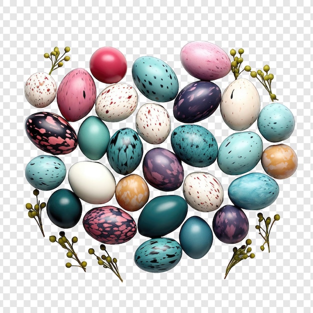 PSD isolated easter eggs style png with white background minimalist generative ia