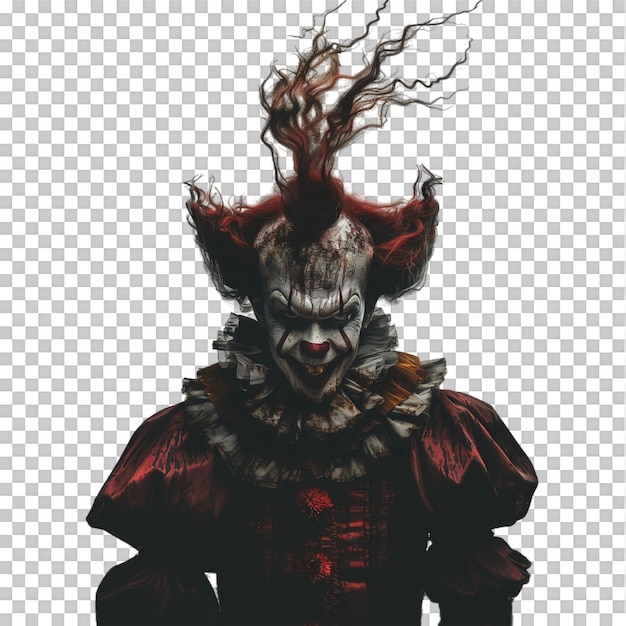 PSD isolated evil clown on transparent background