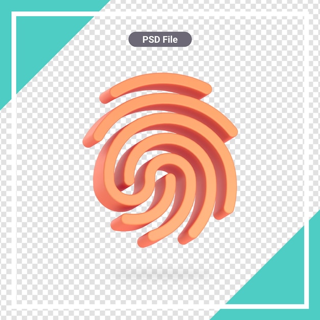 Isolated Fingerprint 3d rendering Premium Psd