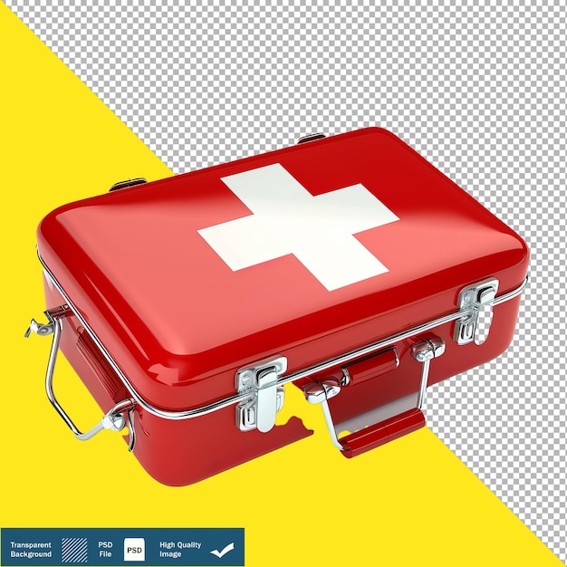 Isolated First Aid Kit on White Background Transparent PNG PSD