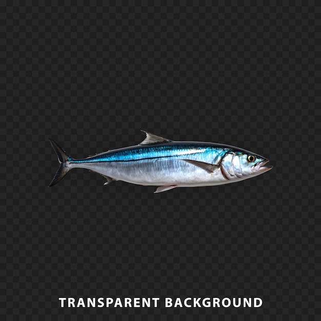 Isolated fish on transparent background showcasing its vibrant blue scales