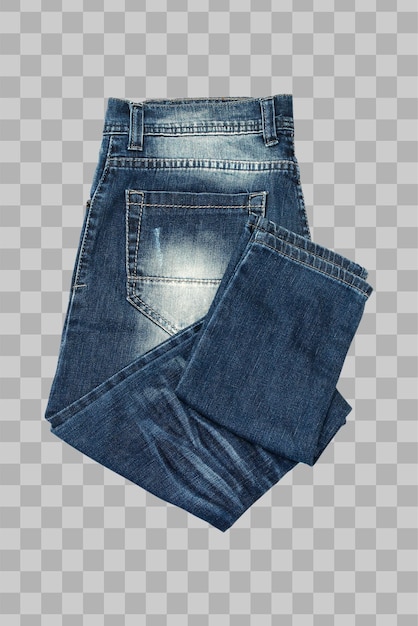 Isolated folded blue jeans