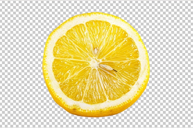 PSD isolated fresh lemon with half slice on transparent background