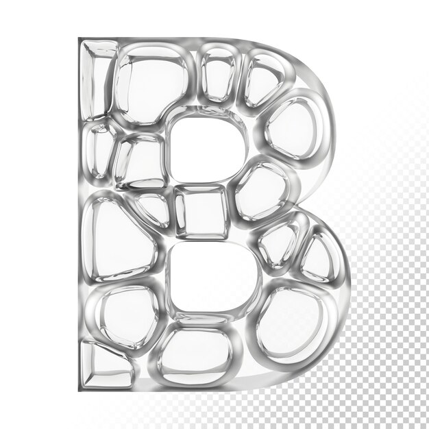 isolated glass 3d letter b