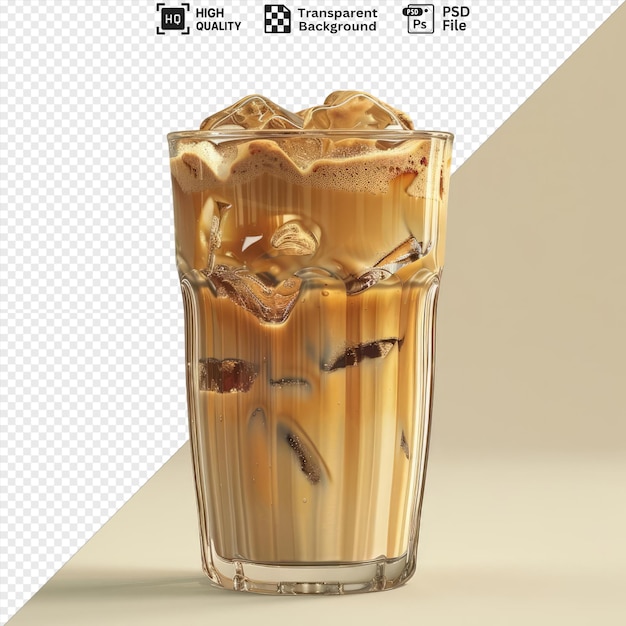 isolated glasses of tasty iced coffee with milk on table closeup shot against a white wall with a white shadow in the foreground