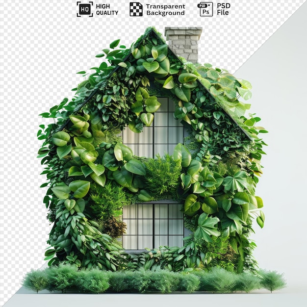 isolated green eco house icon made of leaves png and psd files png