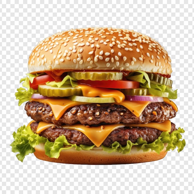 PSD isolated hamburger style png with white background minimalist generative ia