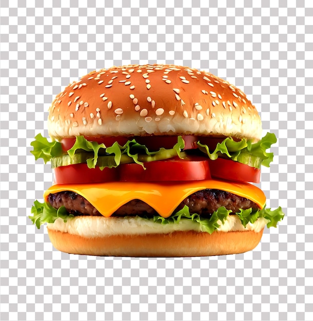 Isolated Hamburger with Transparent Background