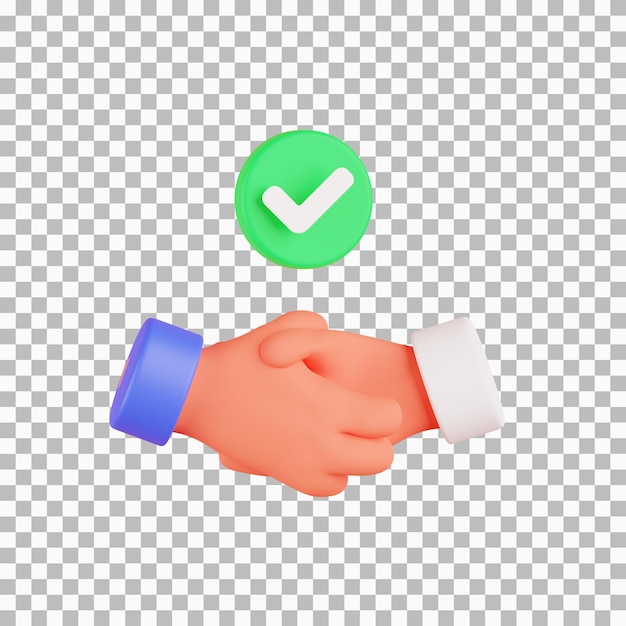 isolated handshake 3d icon