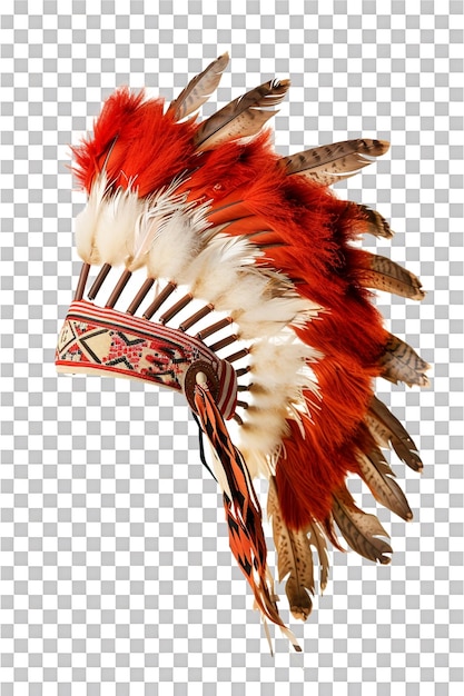 PSD isolated indian chief hat on transparent background