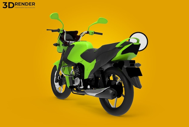 isolated indian green motorcycle