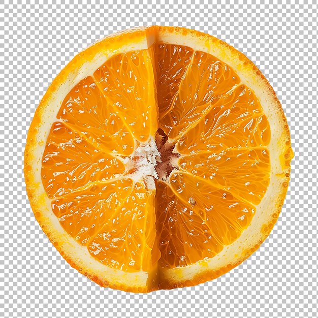 PSD isolated juicy ripe orange slice on white background