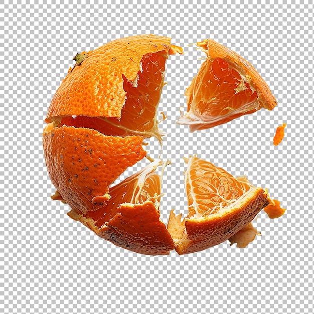 PSD isolated juicy ripe orange slice on white background