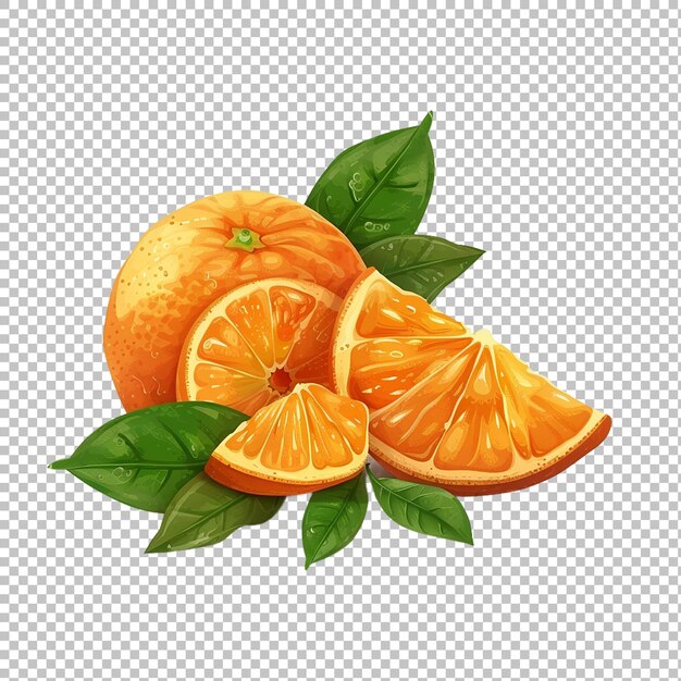 PSD isolated juicy ripe orange slice on white background