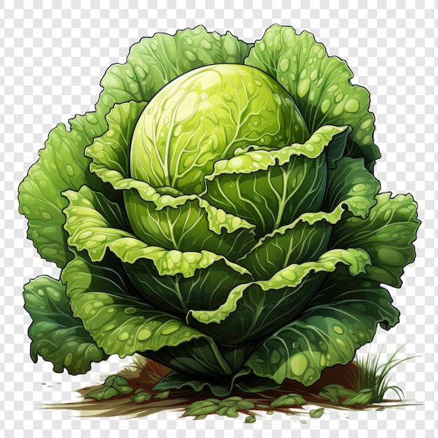 PSD isolated lettuce style png with white background generative ia