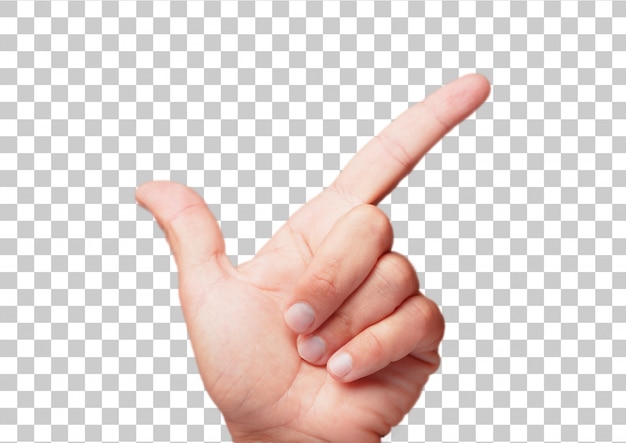 Isolated male hand pointing gesture