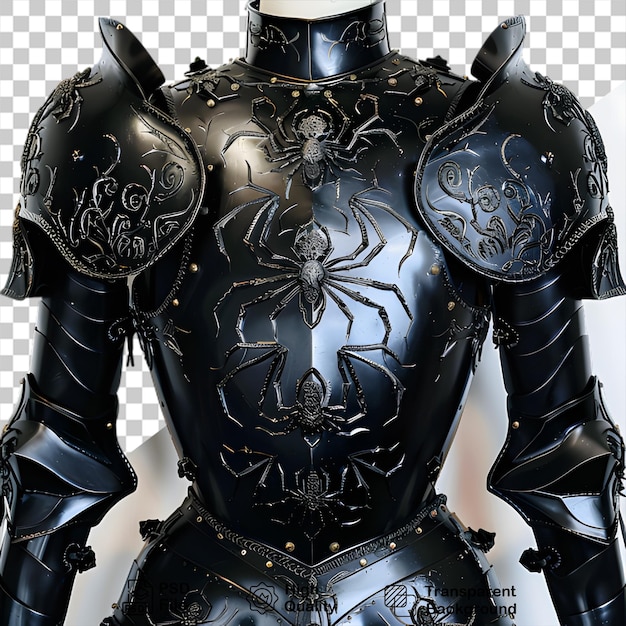 PSD isolated medieval knight armor design with no background