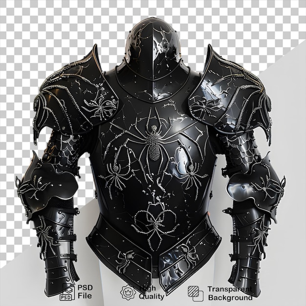 PSD isolated medieval knight armor design with no background