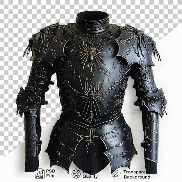 PSD isolated medieval knight armor design with no background