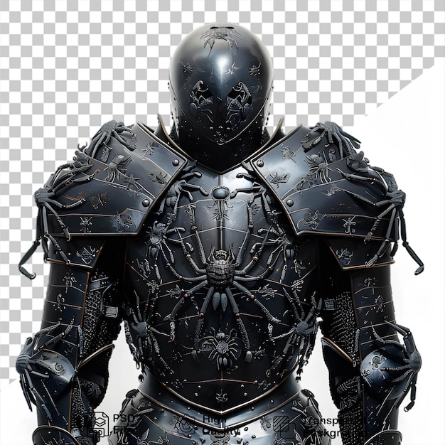 PSD isolated medieval knight armor design with no background