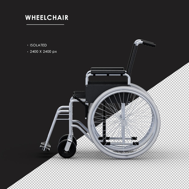 Isolated Metal Wheelchair From Left View