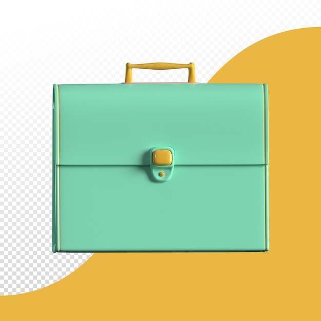 Isolated minimal 3d briefcase rendering