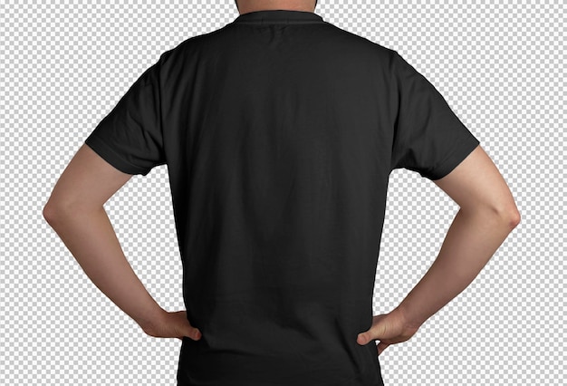 PSD isolated model with black tshit back view