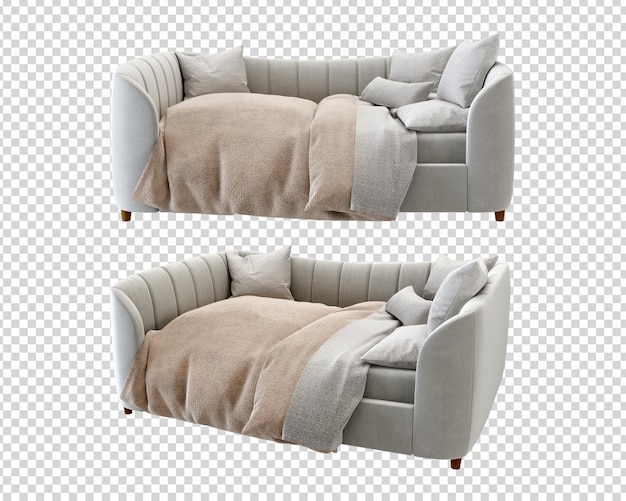 Isolated modern sofa in 3d rendering