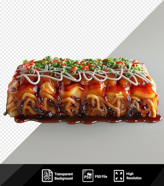 isolated okonomiyaki cake on a transparent background png psd