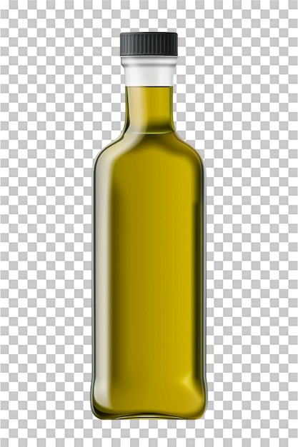 PSD isolated olive oil bottle on transparent background