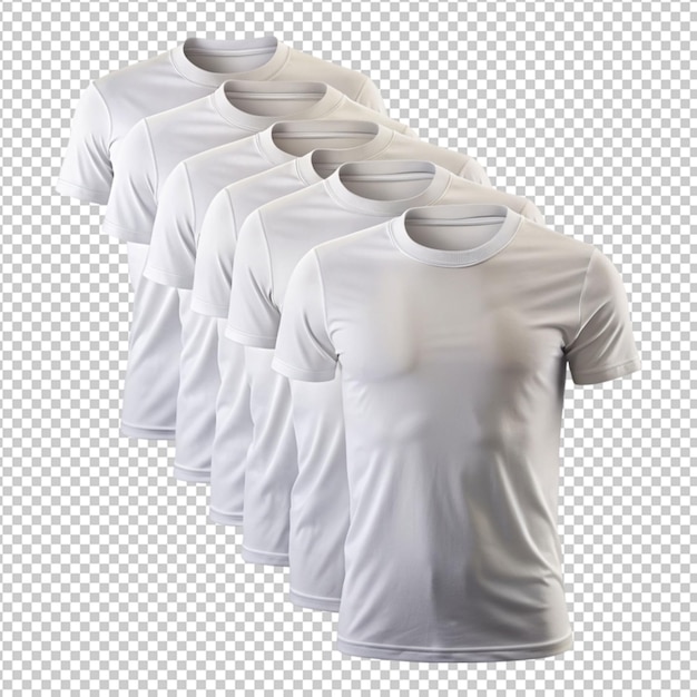 isolated pack of white t shirts front view