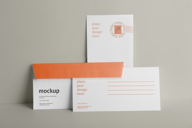 Isolated paper standing envelope mock-up