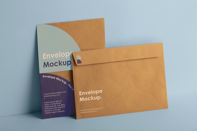 Isolated paper standing envelope mock-up