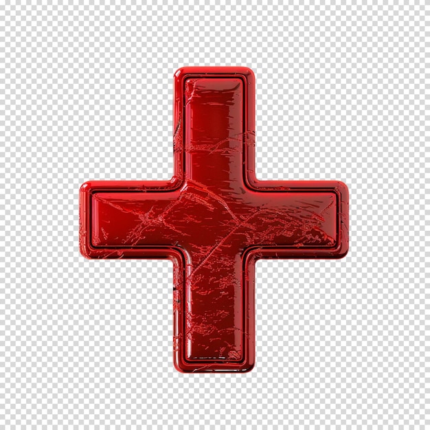 Isolated PNG of Medical red sign on transparent background for World Red Cross and Red Crescent Day