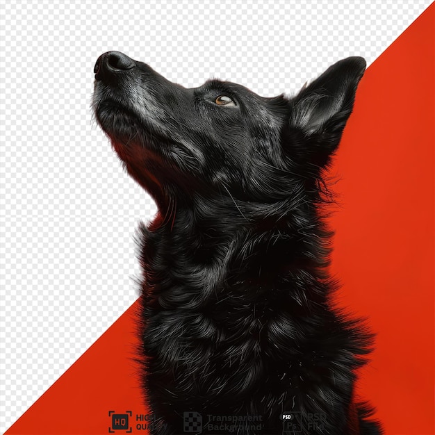 isolated portrait of a dog high quality photo of a black dog with a black nose head and ear png psd