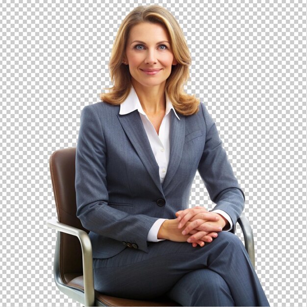 PSD isolated portrait of professional business woman i transparent background