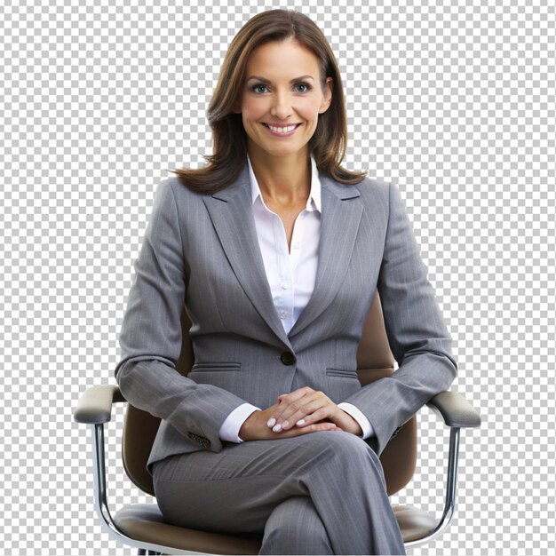 PSD isolated portrait of professional business woman i transparent background