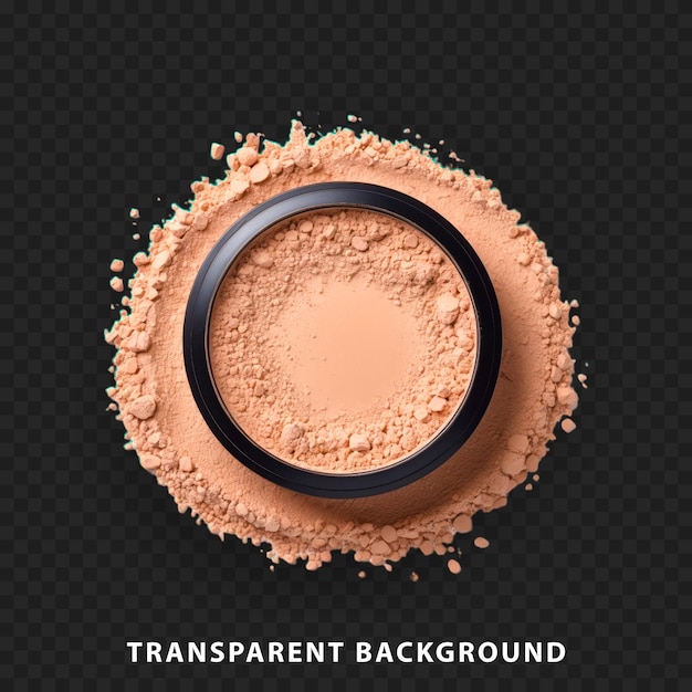 PSD isolated powder makeup container on transparent background