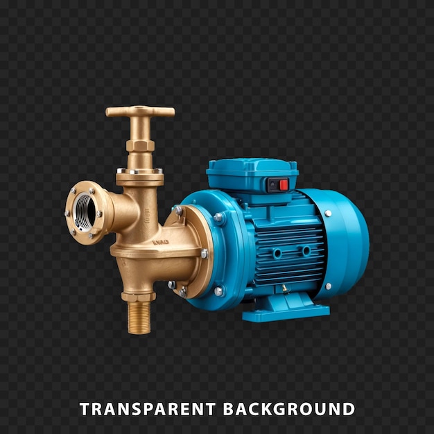 PSD isolated pump with motor on transparent background ideal for water systems