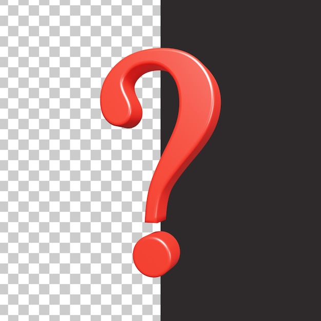 Isolated question mark icon in 3d rendering