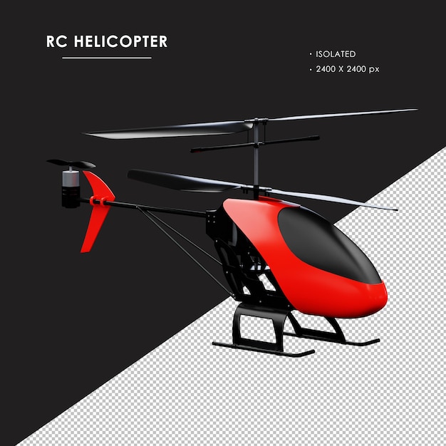 Isolated RC Helicopter From Right Front View