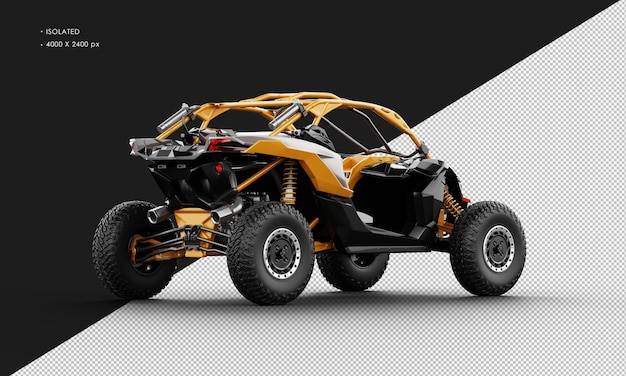 Isolated Realistic Brown Buggy Offroad Sport Car From Right Rear View